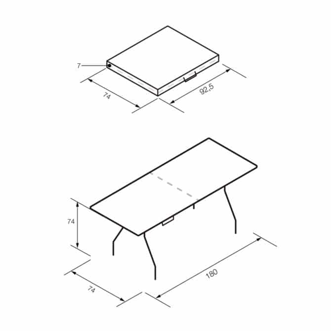 Conjunto de Mesa + 2 Bancos Dobráveis e Portáteis Gardiun New Koln 180 x 74 x 74 cm em Resina Branca - Image 4