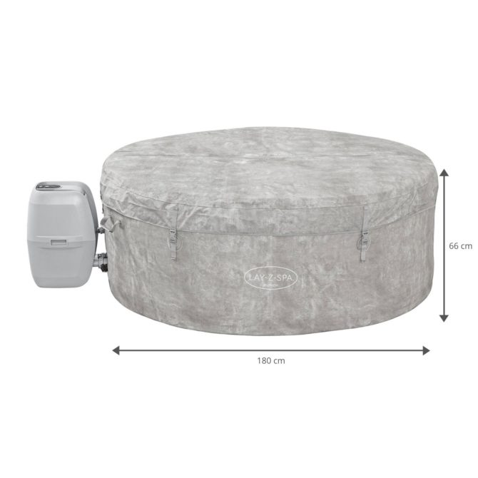 Spa Hinchable Bestway Lay-Z-Spa Zurich 180x66 cm para 4 Personas con Airjet y Cobertor - Imagen 4