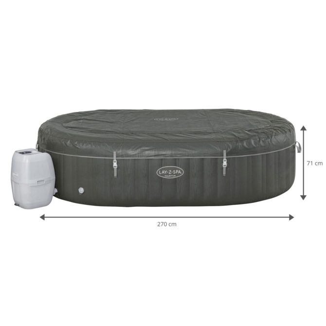 Spa Hinchable Bestway Lay-Z-Spa Mauritius 270x180x71 cm para 7 Personas con Airjet y Cobertor - Imagen 4