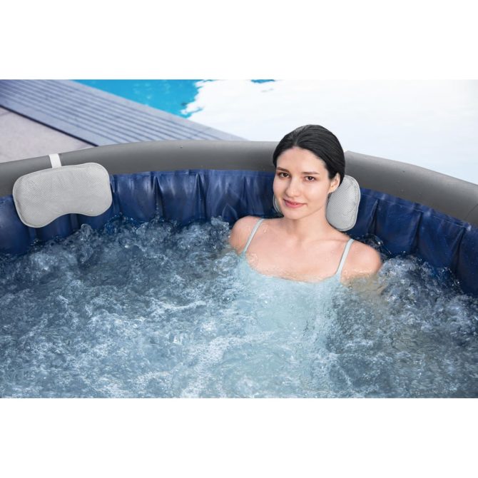 Spa Hinchable Bestway Lay-Z-Spa Santorini 216×80 cm para 7 Personas con Hydrojet, Luz LED, Cobertor y Almohadas - Imagen 2