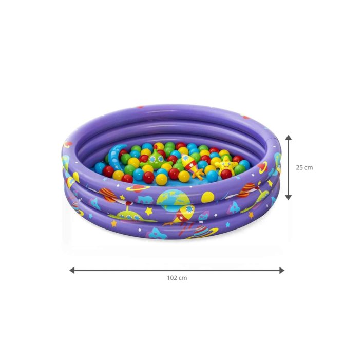 Piscina de Bolas Hinchable Tipi de Bolas Infantil Bestway 102x102x25 cm Mayores de 2 Años Morado - Imagen 2