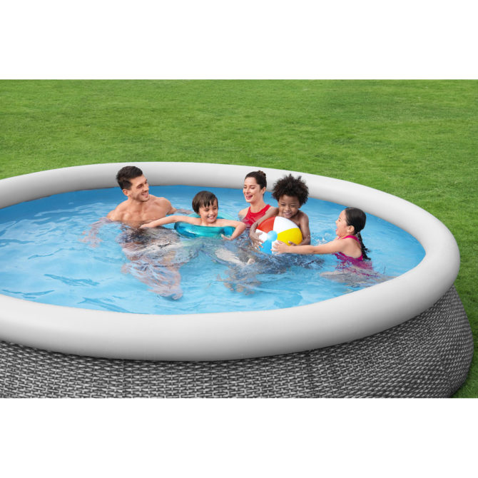 Piscina Infantil Bestway Fast Set Diseño Rattan 366x76 cm con Depuradora de Cartucho 1.249 L/H - Imagen 2