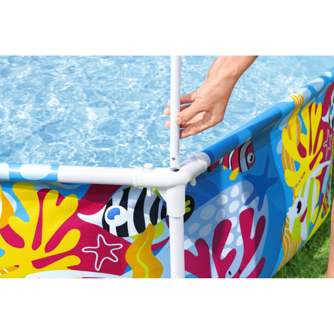 Piscina Hinchable Autoportante Infantil Bestway Steel Pro Splash-in-Shade 183x51 cm Cúpula Parasol Diseño Animales Marinos Edad Mayores de 3 Años - Imagen 3