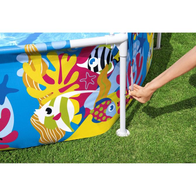 Piscina Hinchable Autoportante Infantil Bestway Steel Pro Splash-in-Shade 183x51 cm Cúpula Parasol Diseño Animales Marinos Edad Mayores de 3 Años - Imagen 5