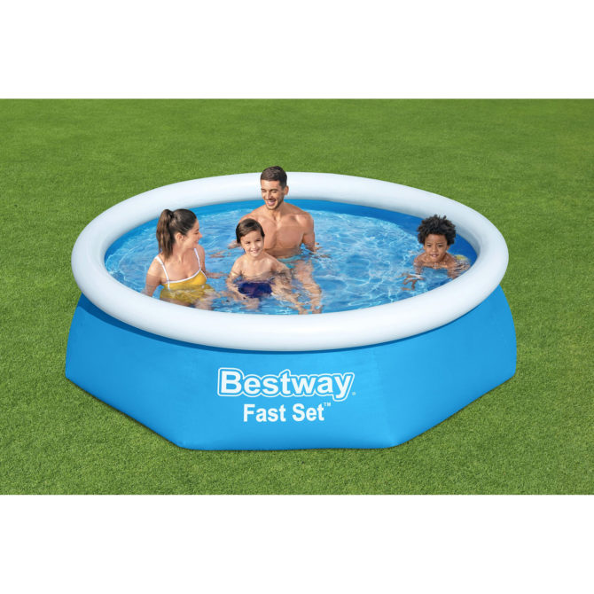 Piscina Hinchable Autoportante Infantil Bestway Fast Set 244x61 cm Rápida Instalación Edad Mayores de 3 Años - Imagen 2