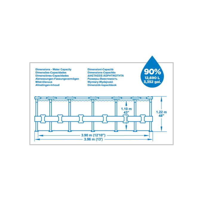 Piscina Desmontable Tubular Bestway Steel Pro Max 396x122 cm Con Depuradora de Cartucho de 3.028 L/H Cobertor y Escalera - Imagen 4