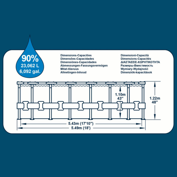 Piscina Desmontable Tubular Bestway Power Steel Diseño Madera 549x122 cm Depuradora Cartucho de 5.678 L/H con Cobertor Escalera - Imagen 4