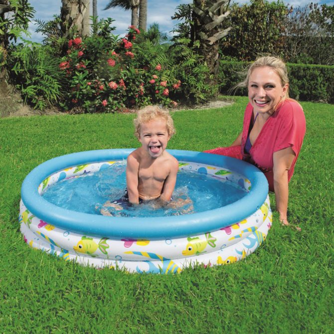 Piscina Hinchable Autoportante Infantil Bestway 102x25 cm 3 Anillos Diseño Coral Rápida Instalación - Imagen 2