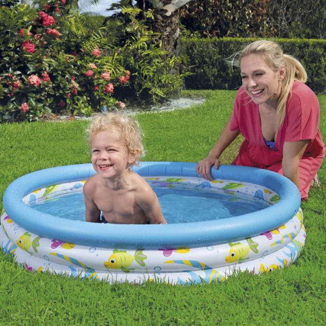 Piscina Hinchable Autoportante Infantil Bestway 102x25 cm 3 Anillos Diseño Coral Rápida Instalación - Imagen 3