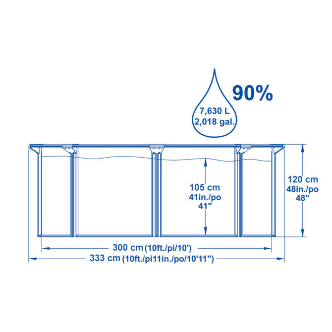 Piscina Desmontable de Acero Bestway Depuradora de Arena 300x120 cm Hydrium con Tapiz y Cobertor - Imagen 4