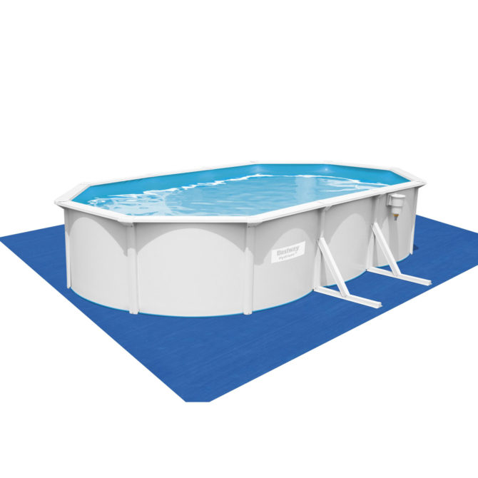 Piscina Desmontable de Acero Bestway con Depuradora de Arena 610x360x120 cm Hydrium con Cobertor, Escalera y Tapiz de Suelo - Imagen 3