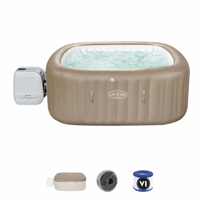 Spa Hinchable Bestway Lay-Z-Spa Palma 201x201x80 cm para 5-7 Personas con Hydrojet  y Cobertor