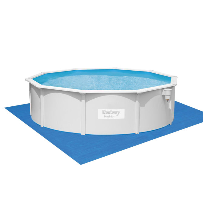 Piscina Desmontable de Acero Bestway con Depuradora de arena 460x120 cm Hydrium con Escalera, Cobertor y Tapiz de Suelo - Imagen 3