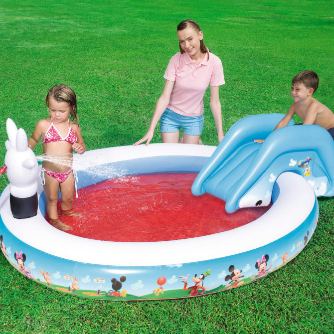 Piscina Hinchable Autoportante Infantil Bestway 231x165x79 cm Tobogán y Chorro de Agua Diseño Mickey Edad Mayores de 3 Años - Imagen 2