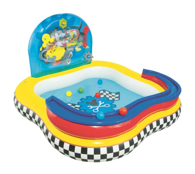 Piscina Hinchable Autoportante Infantil Bestway 157x91 cm 6 Bolas u 4 Anillos Hinchables Diseño Mickey and the Roadster Racers