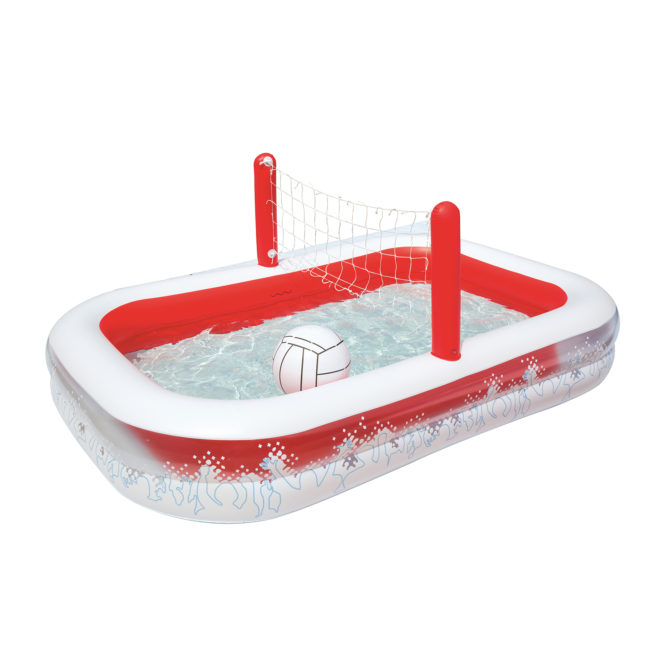 Piscina Hinchable Autoportante Infantil Bestway 251x168x97 cm Red y Pelota Diseño Voleibol Edad Mayores de 3 Años - Imagen 3