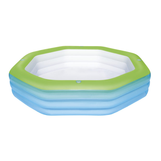 Piscina Hinchable Autoportante Infantil Bestway 250x250x51 cm 4 Posavasos Diseño Deluxe Octagon Family Rápida Instalación