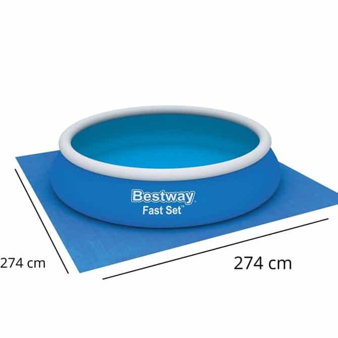 Tapiz de Suelo para Piscinas Desmontables y Spas Bestway Redondo 274x274 cm - Imagen 4