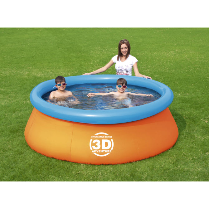 Piscina Hinchable Autoportante Infantil Bestway 213x66 cm Gafas 3D Diseño Animales Rápida Instalación Edad Mayores de 3 Años - Imagen 2