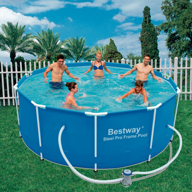 Piscina Desmontable Tubular Bestway Steel Pro 305x100 cm Depuradora de Cartucho de 1.249 L/H - Imagen 2