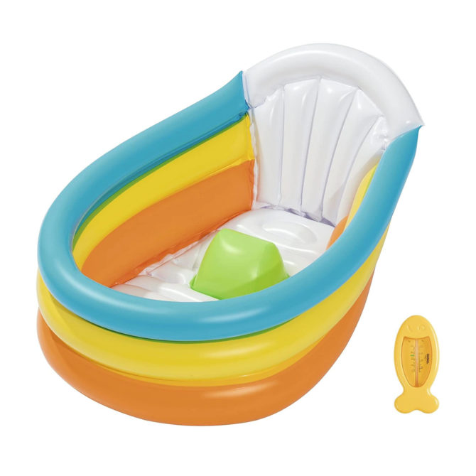 Bañera Piscina Hinchable Autoportante Infantil Bestway 76x48x33 cm Termómetro y Tope en la Base Diseño Squeaky Clean - Imagen 3