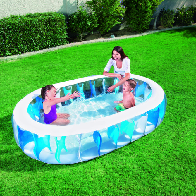 Piscina Hinchable Autoportante Infantil Bestway 229x152x51 cm Diseño Elíptica Edad Mayor de 3 Años - Imagen 2