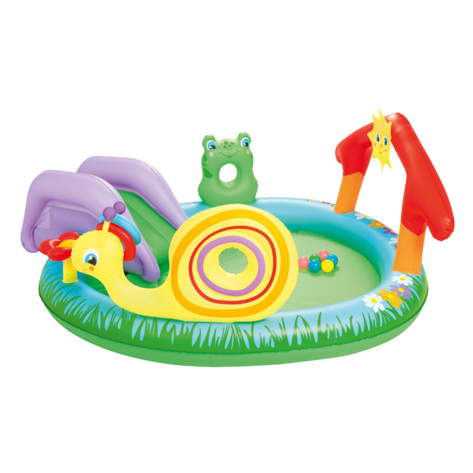 Piscina Hinchable Autoportante Infantil Bestway 211x155x81 cm Tobogán, 6 Bolas y Suelo Hinchable Diseño Play & Grow Edad Mayores de 2 Años