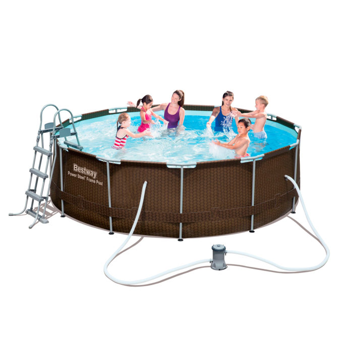 Piscina Desmontable Tubular Redonda Bestway Power Steel con Depuradora 427x122 cm