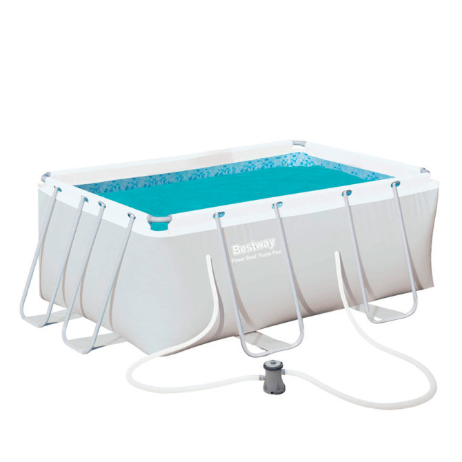 Piscina Desmontable Tubular Rectangular Bestway Power Steel 287x201x100 cm con Depuradora de cartucho 1.249 L/H