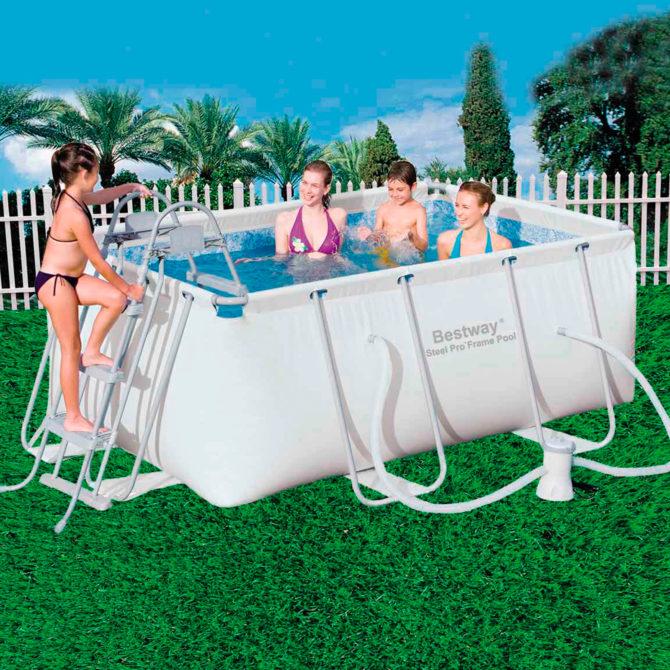 Piscina Desmontable Tubular Rectangular Bestway Power Steel 287x201x100 cm con Depuradora de cartucho 1.249 L/H - Imagen 2