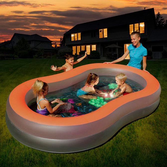 Piscina Hinchable Autoportante Infantil Bestway 280x157x46 cm 2 Rotuladores/Linternas LED Diseño Doodle Glow Pinta Bajo el Agua - Imagen 2