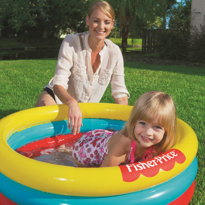 Piscina Hinchable Autoportante Infantil Bestway 91x25 cm Diseño Fisher Price Rápida Instalación Edad Mayores de 2 Años - Imagen 2