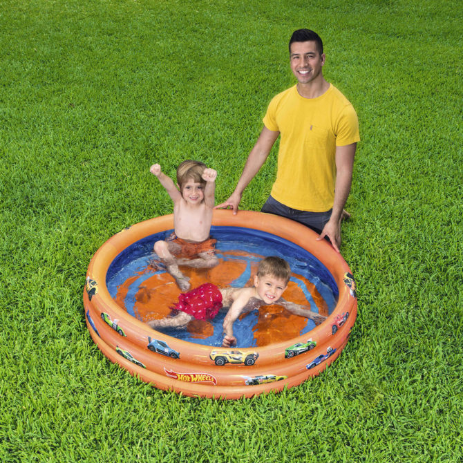 Piscina Hinchable Autoportante Infantil Bestway 122x25 cm Diseño Hot Wheels Edad Mayores de 2 Años - Imagen 2