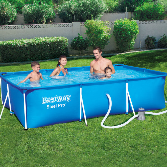 Piscina Desmontable Tubular Infantil Bestway Deluxe Splash Frame Pool 300x201x66 cm Depuradora de cartucho de 1.249 litros/hora - Imagen 2