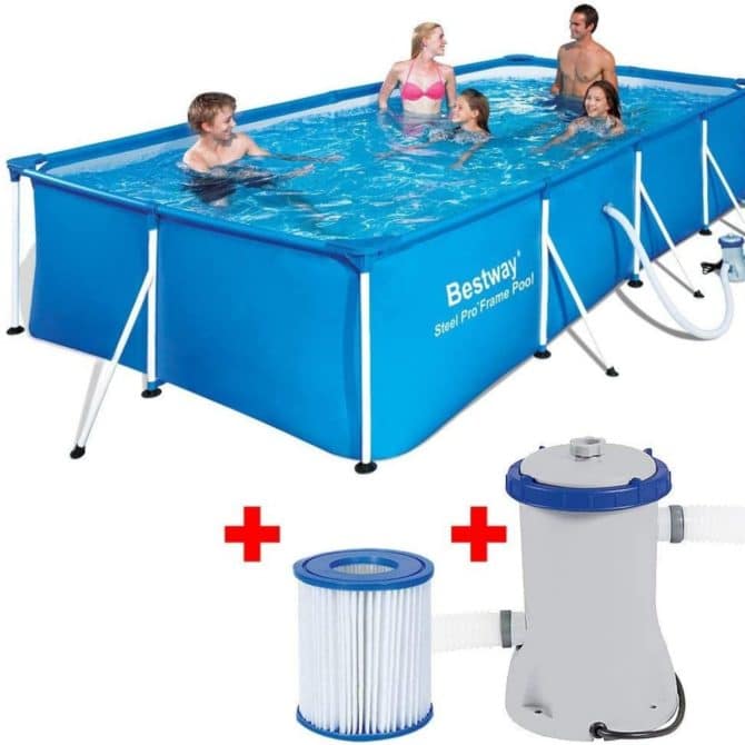 Piscina Desmontable Tubular Infantil Bestway Family Splash Frame Pool 400x211x81 cm Depuradora de cartucho de 1.249 litros/hora - Imagen 5