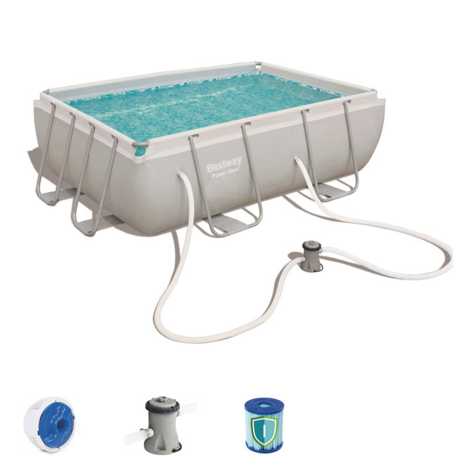 Piscina Desmontable Tubular Bestway Power Steel 282x196x84 cm Depuradora de Cartucho de 1.249 L/H