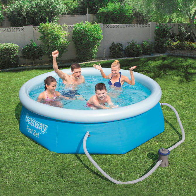 Piscina Desmontable para Niños Autoportante Bestway Fast Set 244x66 cm Depuradora de cartucho de 1.249 L/H - Imagen 2