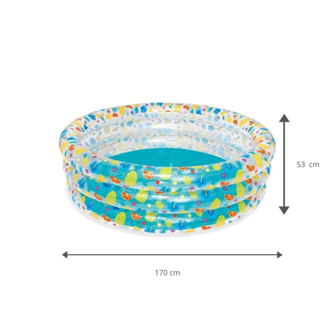 Piscina Hinchable Autoportante Infantil Bestway 170×53 cm Diseño Transparent Tropical Play Edad Mayores de 6 Años - Imagen 4