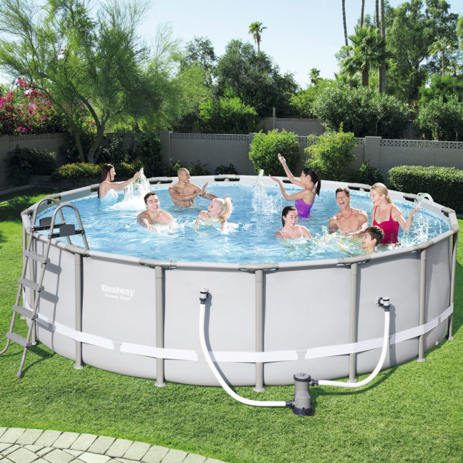 Piscina Desmontable Tubular Bestway Power Steel 488x122 cm Depuradora de Cartucho de 5.678 L/H - Imagen 2