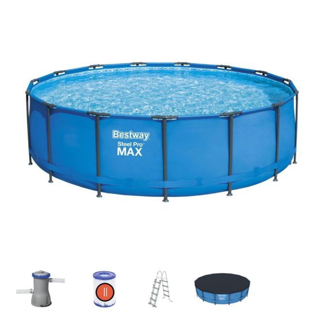 Piscina Desmontable Tubular Bestway Steel Pro Max 457x122 cm Depuradora de cartucho de 3.028 litros/hora