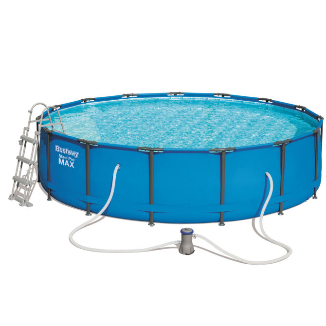 Piscina Desmontable Tubular Bestway Steel Pro Max 457x107 cm Depuradora de cartucho de 3.028 litros/hora