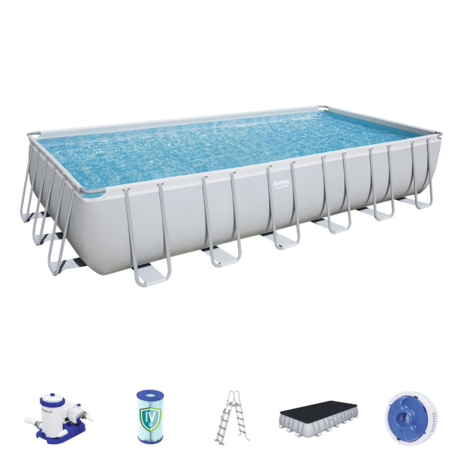 Piscina Desmontable Tubular Bestway Power Steel 732x366x132 cm Depuradora de Cartucho de 9.463 L/H