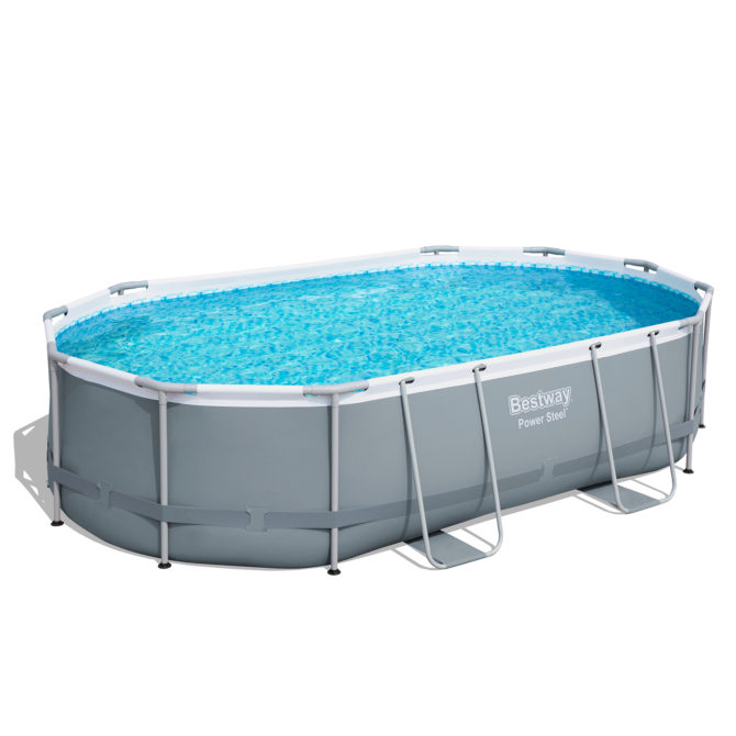 Piscina Desmontable Tubular Bestway Power Steel Oval 488x305x107 cm Depuradora de Cartucho de 3.028 L/H - Imagen 2