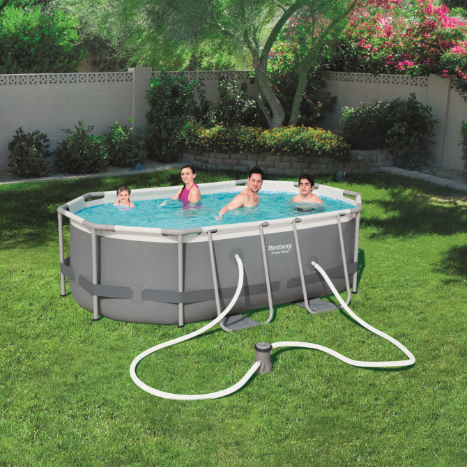 Piscina Desmontable Tubular Bestway Power Steel Oval 300x200x84 cm Depuradora de cartucho de 1.249 L/H - Imagen 2