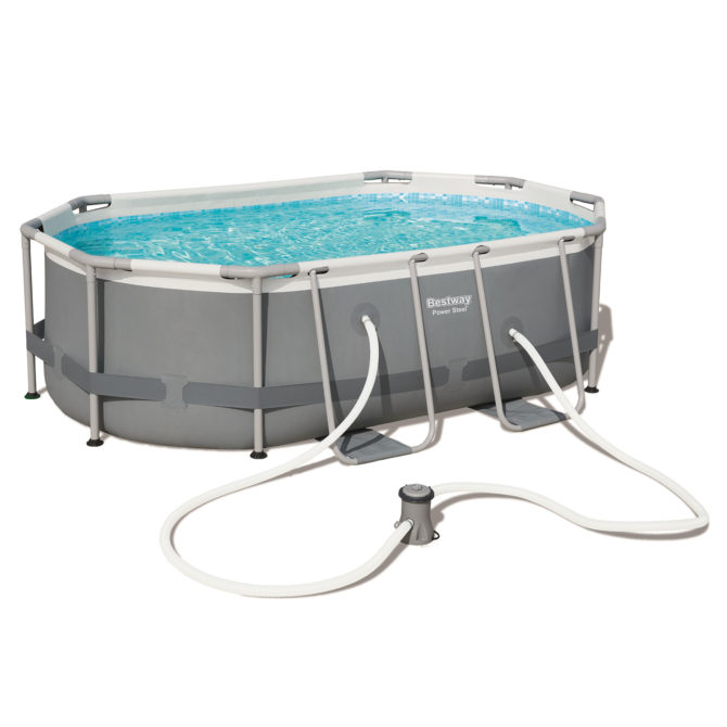 Piscina Desmontable Tubular Bestway Power Steel Oval 300x200x84 cm Depuradora de cartucho de 1.249 L/H - Imagen 3