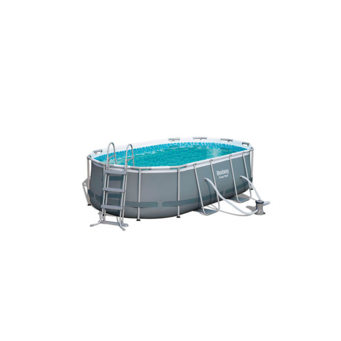 Piscina Desmontable Tubular Bestway Power Steel Oval 427x250x100 cm Depuradora de Cartucho de 2.006 L/H