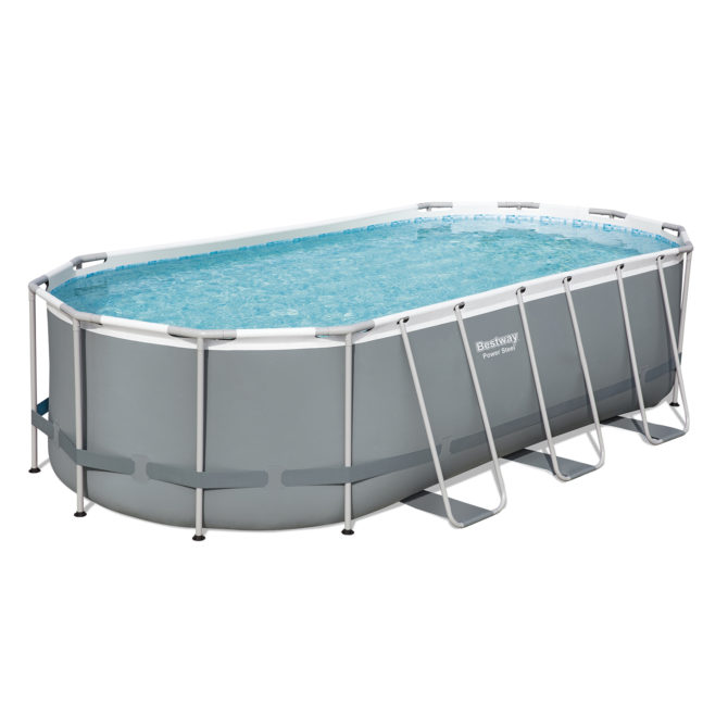 Piscina Desmontable Tubular Bestway Power Steel Oval 549x274x122 cm Depuradora de cartucho de 5.678 L/H Con Cobertor y Escalera - Imagen 2