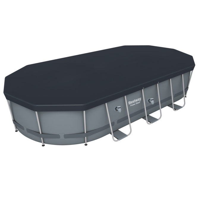 Piscina Desmontable Tubular Bestway Power Steel Oval 549x274x122 cm Depuradora de cartucho de 5.678 L/H Con Cobertor y Escalera - Imagen 5