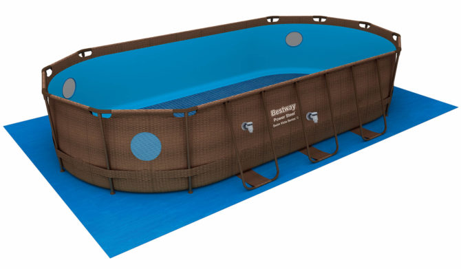 Piscina Desmontable Tubular Bestway Power Steel Diseño Rattan 549x274x122 cm Depuradora de Cartucho de 5.678 L/H Con Escalera y Cobertor - Imagen 3