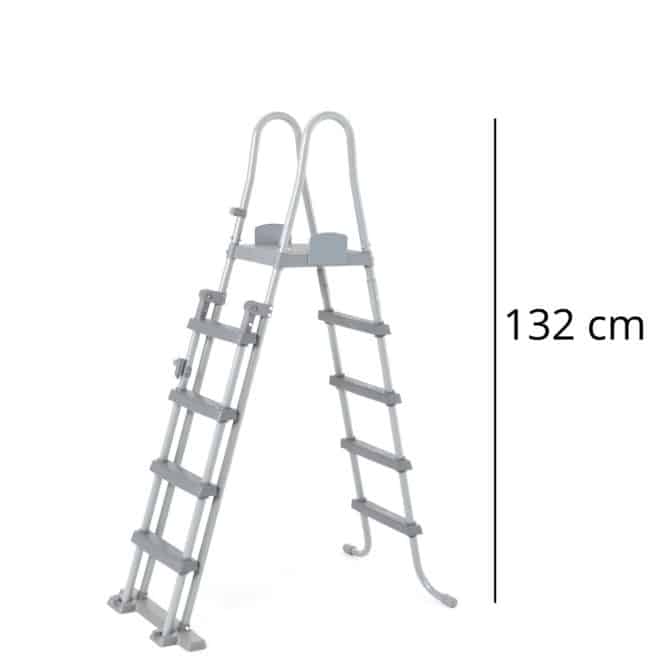 Escalera Plegable para Piscina Desmontable Bestway con Altura 132 cm y Escalones Antideslizantes - Imagen 4